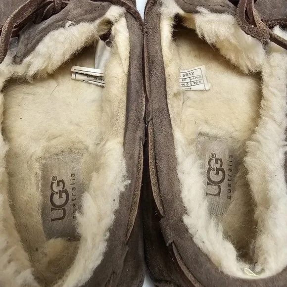 UGG Australia Womens Dakota Suede Sheepskin Moccasin Slip On Brown 5612 9 40 - Picture 7 of 15
